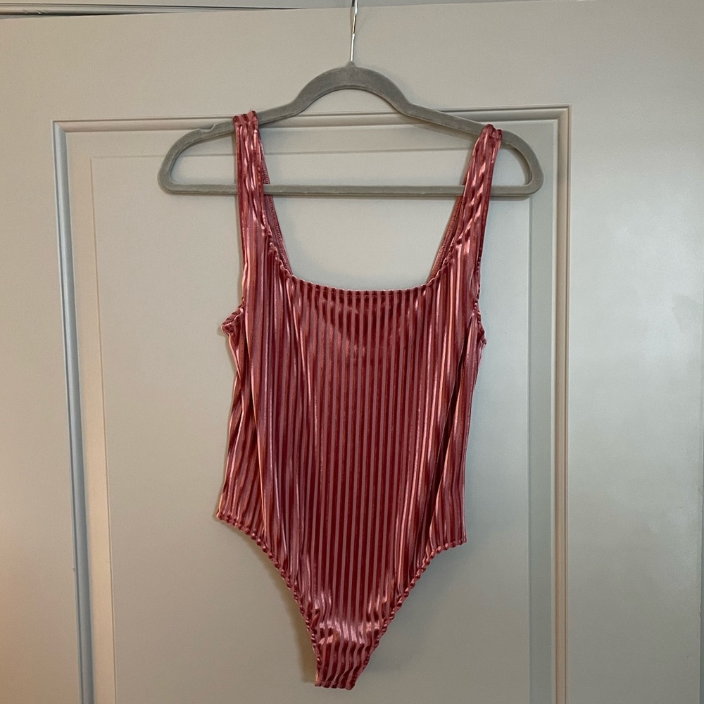 Only Hearts pink velvet bodysuit
